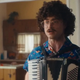Daniel Radcliffe in costume as Weird Al